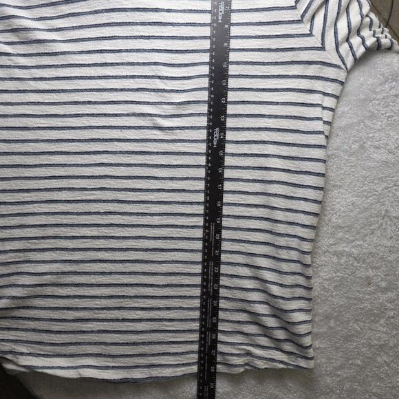 Marine Layer Men’s XL Ivory Blue Striped Long Sleeve Hoodie - Picture 8 of 9